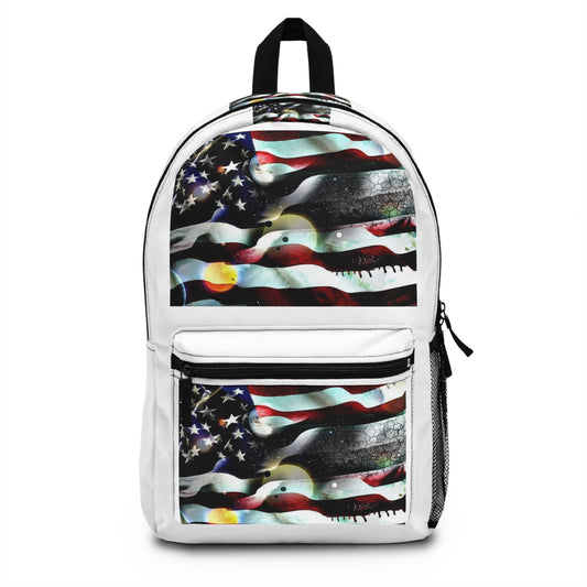 American Flag Graffiti Backpack – Patriotic Urban Print School Bag
