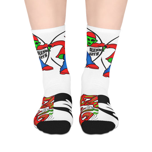 Alien Graphic Mid-Length Socks for Fun, Unique Gift, Cool Streetwear, Festival Outfit, Sock Lover's Accessory
