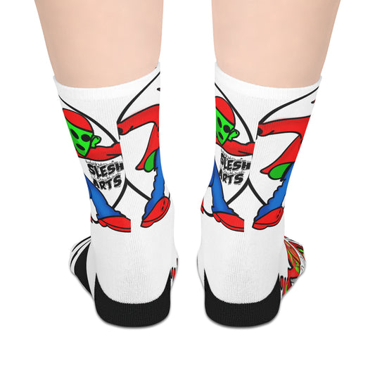 Alien Graphic Mid-Length Socks for Fun, Unique Gift, Cool Streetwear, Festival Outfit, Sock Lover's Accessory